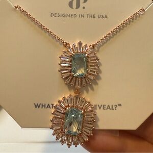 Elegant Blue and rose Gold March 2025 Necklace